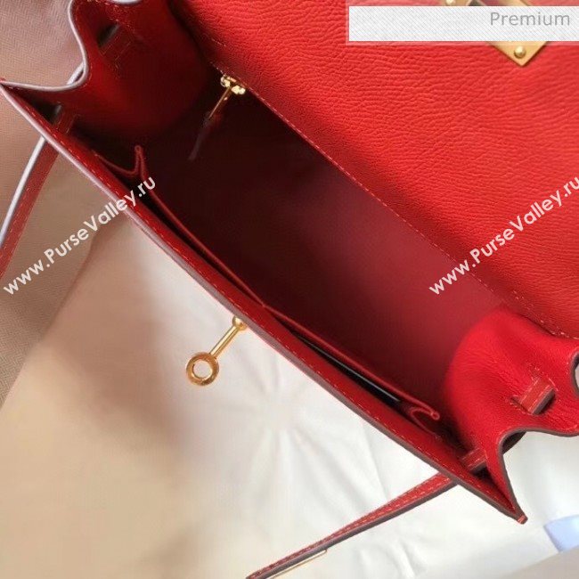 Hermes Kelly 25cm Top Handle Bag in Epsom Leather Red 2020 (FL-20052930)