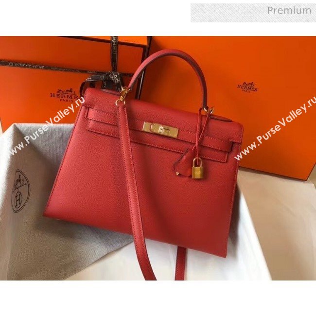 Hermes Kelly 32cm Top Handle Bag in Epsom Leather Red 2020 (FL-20052932)