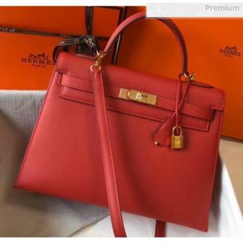 Hermes Kelly 32cm Top Handle Bag in Epsom Leather Red 2020 (FL-20052932)