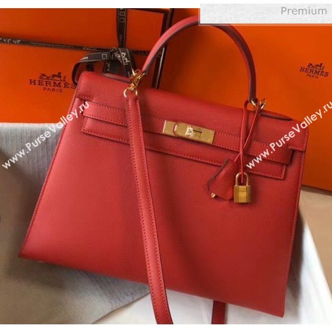 Hermes Kelly 32cm Top Handle Bag in Epsom Leather Red 2020 (FL-20052932)