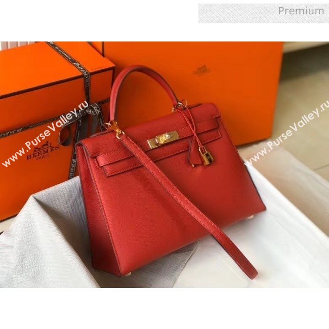 Hermes Kelly 32cm Top Handle Bag in Epsom Leather Red 2020 (FL-20052932)