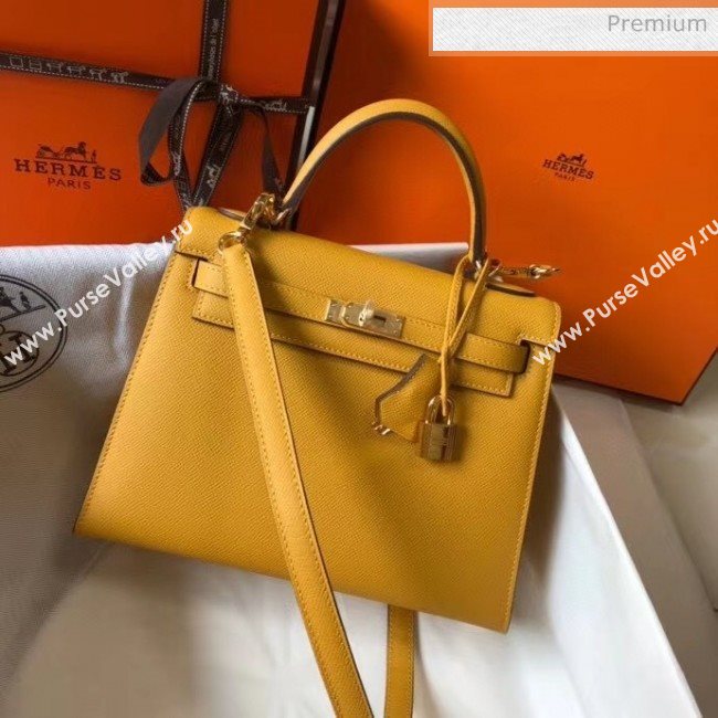 Hermes Kelly 25cm Top Handle Bag in Epsom Leather Ginger 2020 (FL-20052933)