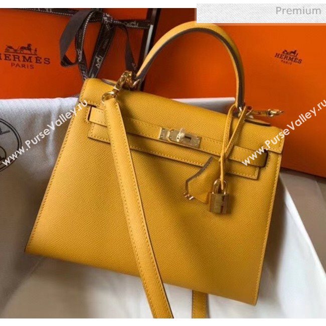 Hermes Kelly 25cm Top Handle Bag in Epsom Leather Ginger 2020 (FL-20052933)