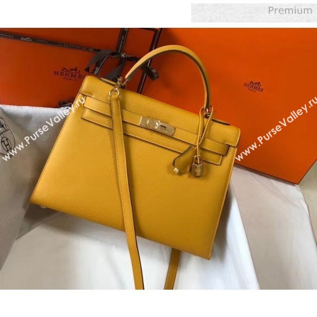 Hermes Kelly 32cm Top Handle Bag in Epsom Leather Ginger 2020 (FL-20052935)