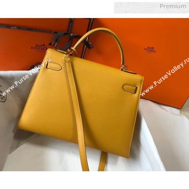 Hermes Kelly 32cm Top Handle Bag in Epsom Leather Ginger 2020 (FL-20052935)