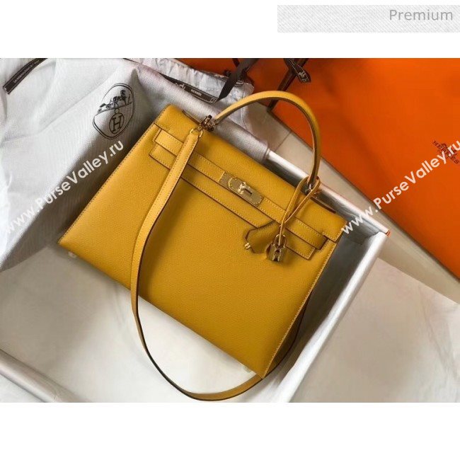 Hermes Kelly 32cm Top Handle Bag in Epsom Leather Ginger 2020 (FL-20052935)