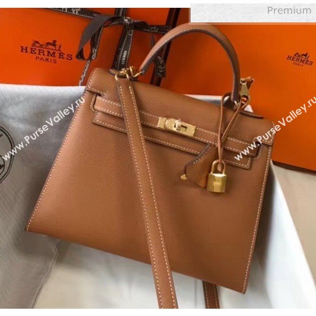 Hermes Kelly 25cm Top Handle Bag in Epsom Leather Brown 2020 (FL-20052936)