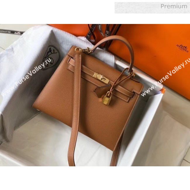 Hermes Kelly 25cm Top Handle Bag in Epsom Leather Brown 2020 (FL-20052936)