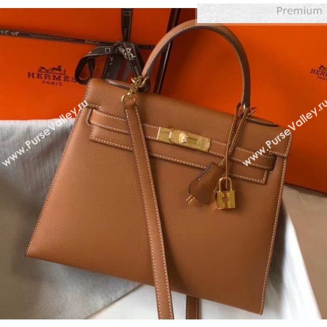 Hermes Kelly 28cm Top Handle Bag in Epsom Leather Brown 2020 (FL-20052937)