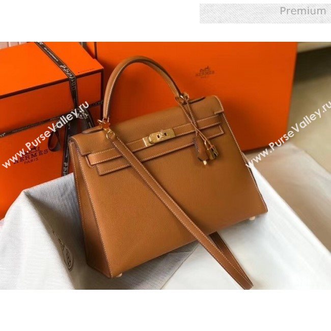 Hermes Kelly 32cm Top Handle Bag in Epsom Leather Brown 2020 (FL-20052938)