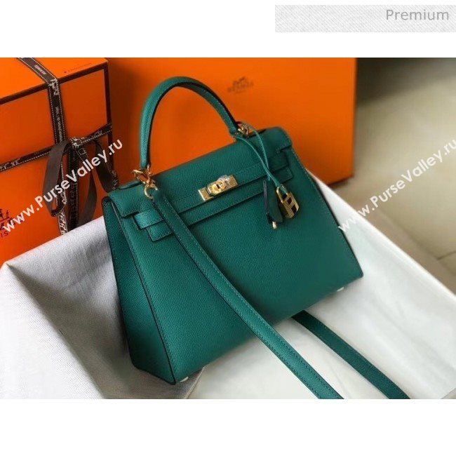 Hermes Kelly 25cm Top Handle Bag in Epsom Leather Dark Green 2020 (FL-20052939)