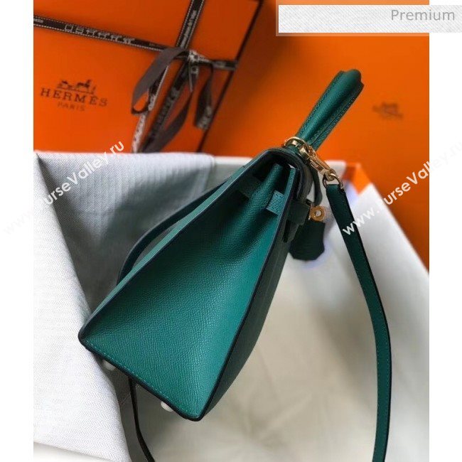 Hermes Kelly 25cm Top Handle Bag in Epsom Leather Dark Green 2020 (FL-20052939)