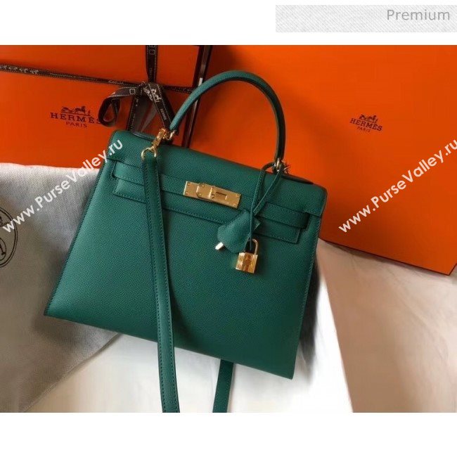 Hermes Kelly 28cm Top Handle Bag in Epsom Leather Dark Green 2020 (FL-20052940)