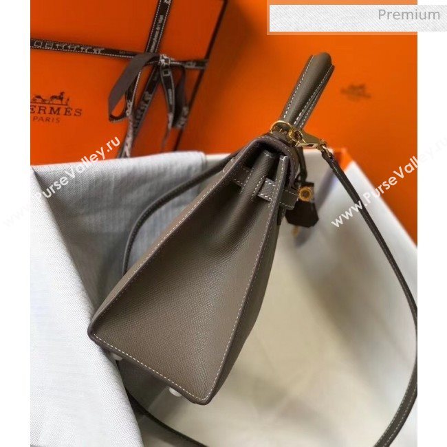 Hermes Kelly 25cm Top Handle Bag in Epsom Leather Etoupe 2020 (FL-20052942)