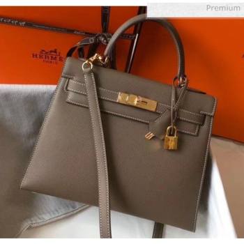 Hermes Kelly 28cm Top Handle Bag in Epsom Leather Etoupe 2020 (FL-20052943)