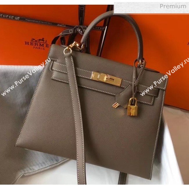 Hermes Kelly 28cm Top Handle Bag in Epsom Leather Etoupe 2020 (FL-20052943)