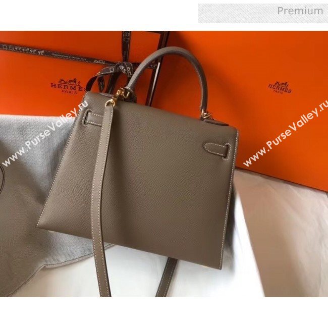 Hermes Kelly 28cm Top Handle Bag in Epsom Leather Etoupe 2020 (FL-20052943)