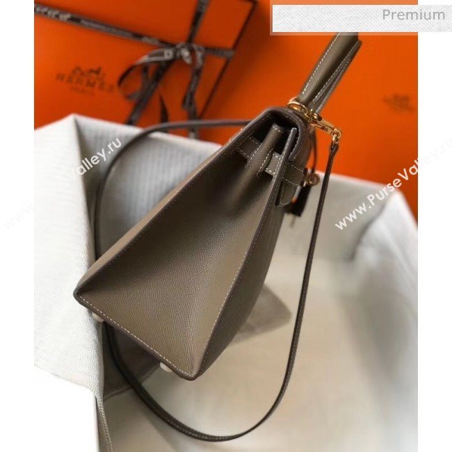 Hermes Kelly 28cm Top Handle Bag in Epsom Leather Etoupe 2020 (FL-20052943)