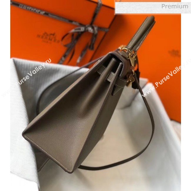 Hermes Kelly 32cm Top Handle Bag in Epsom Leather Etoupe 2020 (FL-20052944)