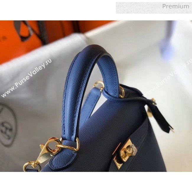 Hermes Kelly 25cm Top Handle Bag in Epsom Leather Blue 2020 (FL-20052916)