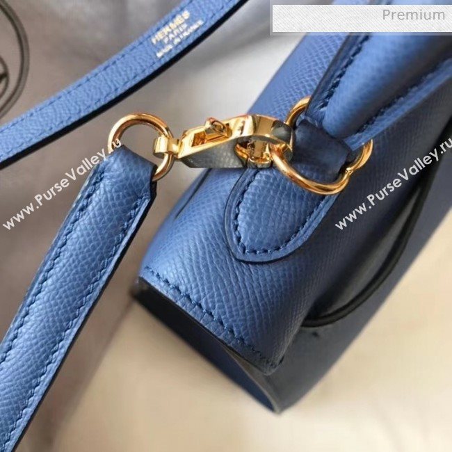 Hermes Kelly 25cm Top Handle Bag in Epsom Leather Blue 2020 (FL-20052916)