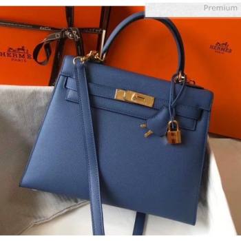 Hermes Kelly 28cm Top Handle Bag in Epsom Leather Blue 2020 (FL-20052917)