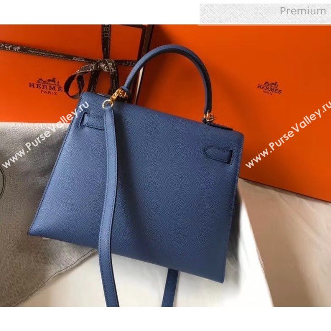 Hermes Kelly 28cm Top Handle Bag in Epsom Leather Blue 2020 (FL-20052917)