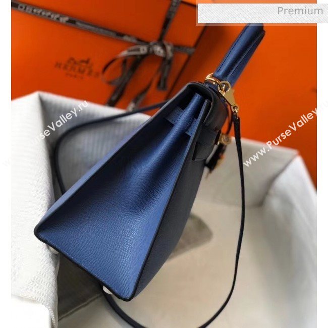 Hermes Kelly 28cm Top Handle Bag in Epsom Leather Blue 2020 (FL-20052917)