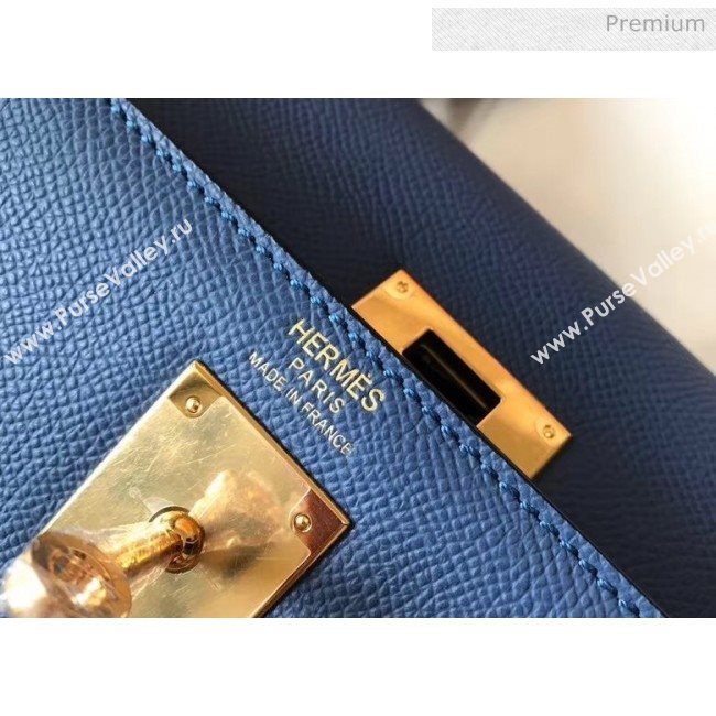 Hermes Kelly 28cm Top Handle Bag in Epsom Leather Blue 2020 (FL-20052917)