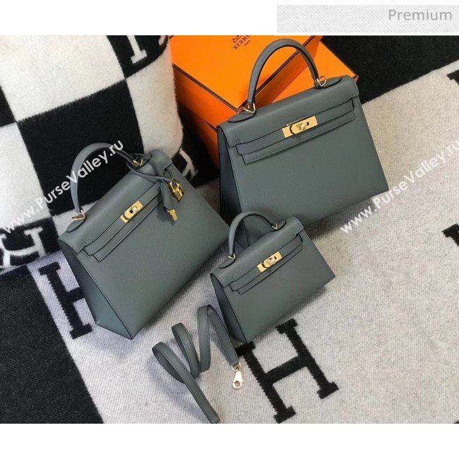 Hermes Mini Kelly II Handbag in Epsom Leather Almond Green 2020 (FL-20052947)