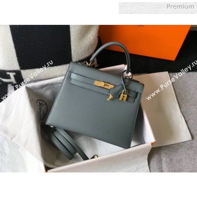 Hermes Kelly 28cm Top Handle Bag in Epsom Leather Almond Green 2020 (FL-20052945)