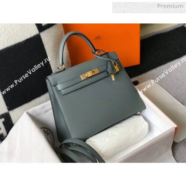 Hermes Kelly 28cm Top Handle Bag in Epsom Leather Almond Green 2020 (FL-20052945)