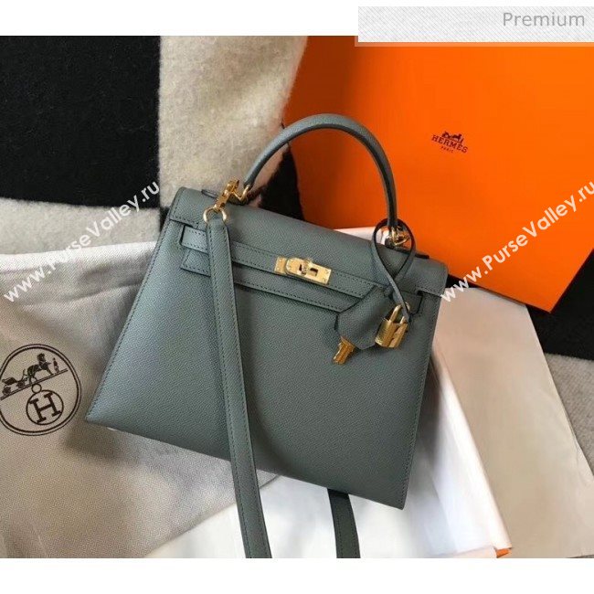 Hermes Kelly 25cm Top Handle Bag in Epsom Leather Almond Green 2020 (FL-20052946)