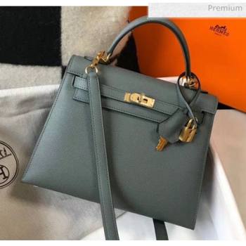 Hermes Kelly 25cm Top Handle Bag in Epsom Leather Almond Green 2020 (FL-20052946)