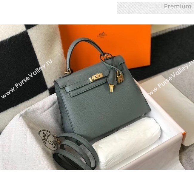 Hermes Kelly 25cm Top Handle Bag in Epsom Leather Almond Green 2020 (FL-20052946)