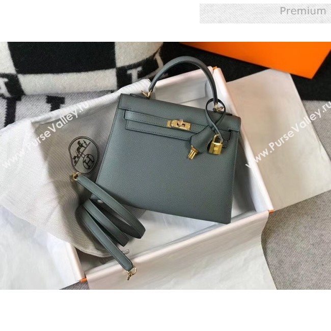 Hermes Kelly 25cm Top Handle Bag in Epsom Leather Almond Green 2020 (FL-20052946)