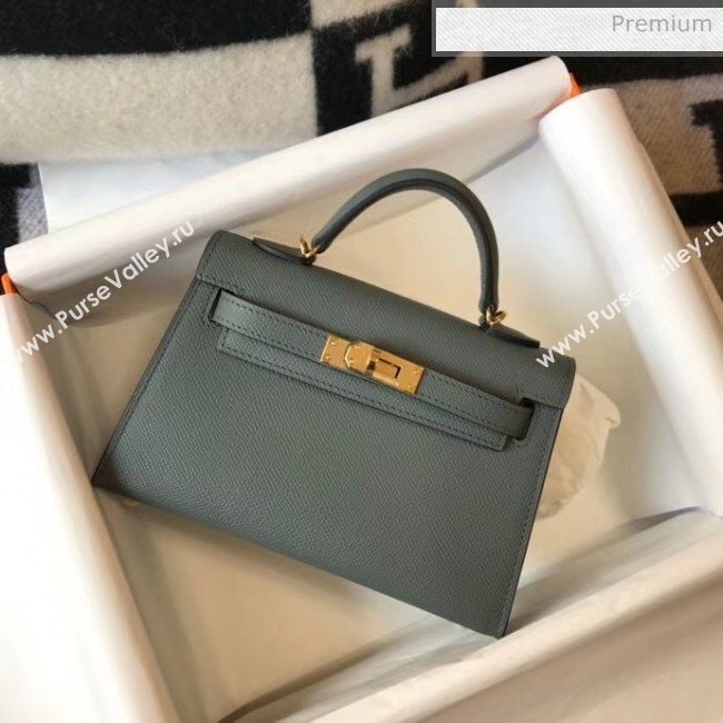 Hermes Mini Kelly II Handbag in Epsom Leather Almond Green 2020 (FL-20052947)