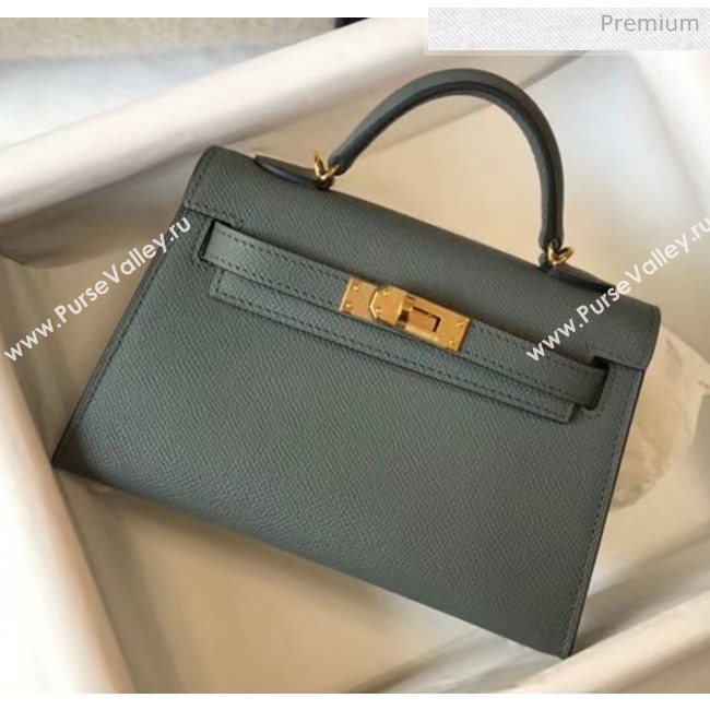 Hermes Mini Kelly II Handbag in Epsom Leather Almond Green 2020 (FL-20052947)