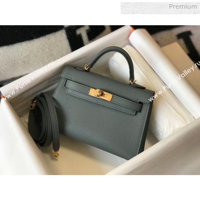 Hermes Mini Kelly II Handbag in Epsom Leather Almond Green 2020 (FL-20052947)