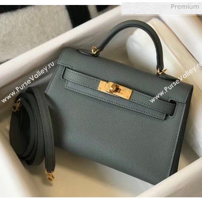 Hermes Mini Kelly II Handbag in Epsom Leather Almond Green 2020 (FL-20052947)