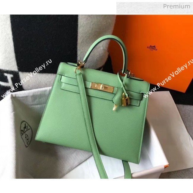 Hermes Kelly 25cm Top Handle Bag in Epsom Leather Green 2020 (FL-20052949)