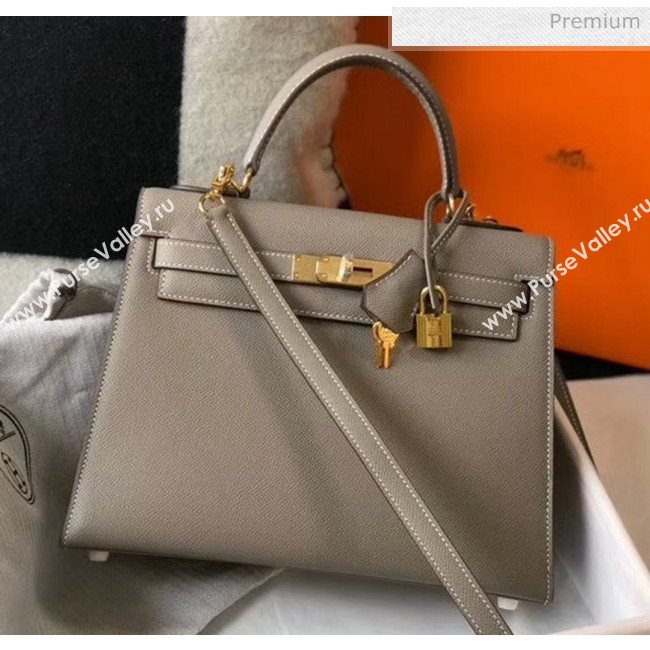 Hermes Kelly 28cm Top Handle Bag in Epsom Leather Asphalt Grey 2020 (FL-20052955)