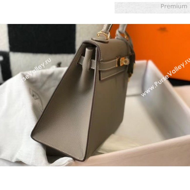 Hermes Kelly 28cm Top Handle Bag in Epsom Leather Asphalt Grey 2020 (FL-20052955)