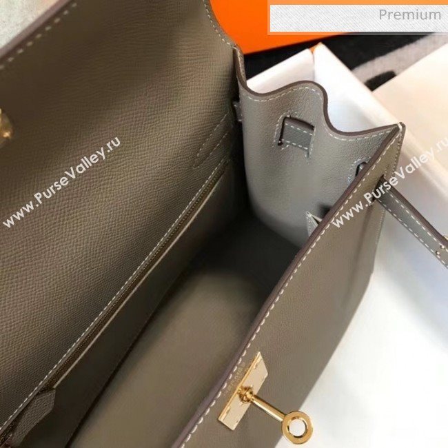 Hermes Kelly 28cm Top Handle Bag in Epsom Leather Asphalt Grey 2020 (FL-20052955)