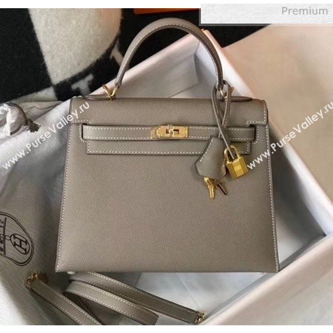 Hermes Kelly 25cm Top Handle Bag in Epsom Leather Asphalt Grey 2020 (FL-20052956)