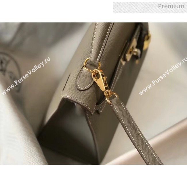 Hermes Kelly 25cm Top Handle Bag in Epsom Leather Asphalt Grey 2020 (FL-20052956)