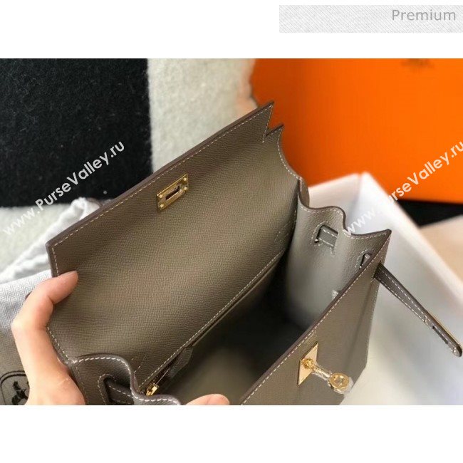 Hermes Kelly 25cm Top Handle Bag in Epsom Leather Asphalt Grey 2020 (FL-20052956)