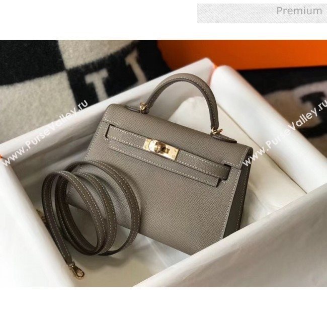 Hermes Mini Kelly II Handbag in Epsom Leather Asphalt Grey 2020 (FL-20052957)