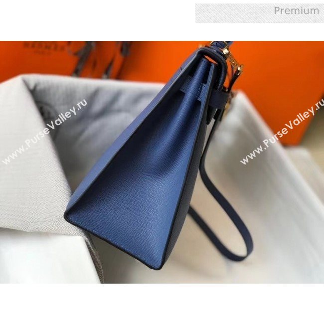 Hermes Kelly 32cm Top Handle Bag in Epsom Leather Blue 2020 (FL-20052918)