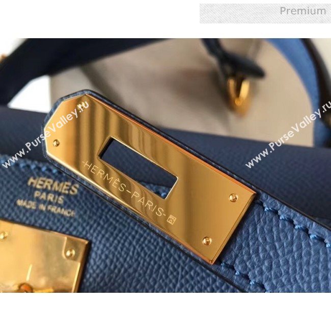 Hermes Kelly 32cm Top Handle Bag in Epsom Leather Blue 2020 (FL-20052918)